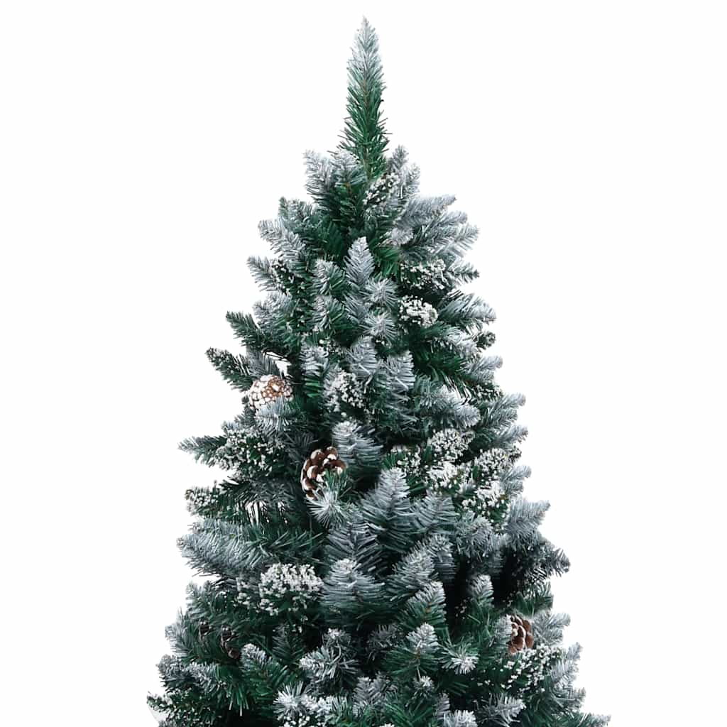 vidaXL Sztuczna choinka z LED, bombkami i szyszkami, 240 cm