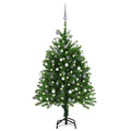 vidaXL Sztuczna choinka z lampkami i bombkami, 120 cm, zielona