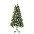 vidaXL Sztuczna choinka z lampkami i szyszkami, 150 cm
