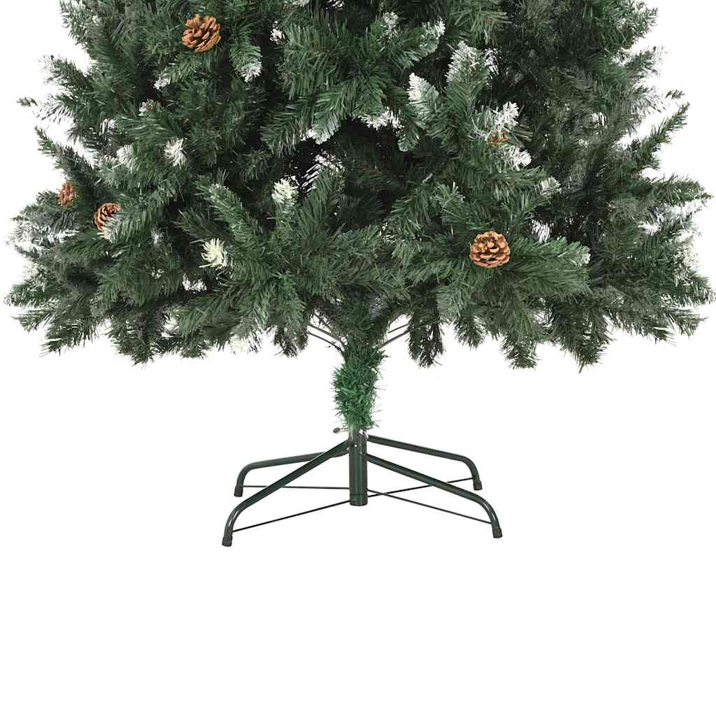 vidaXL Sztuczna choinka z lampkami i bombkami, 210 cm