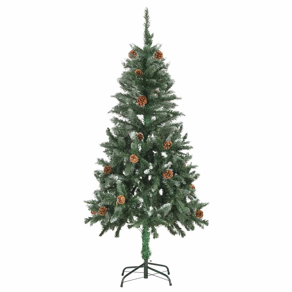 vidaXL Sztuczna choinka z lampkami, bombkami i szyszkami, 150 cm