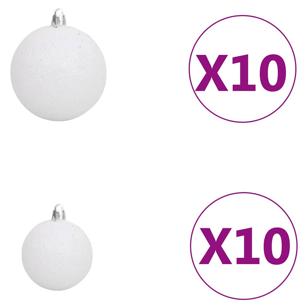vidaXL Sztuczna choinka z lampkami, bombkami i szyszkami, 210 cm