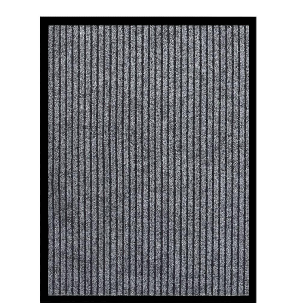 vidaXL Wycieraczka, prążkowana, szara, 60x80 cm