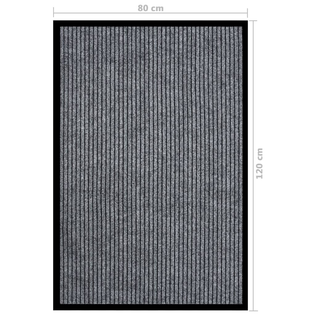 vidaXL Wycieraczka, prążkowana, szara, 80 x 120 cm
