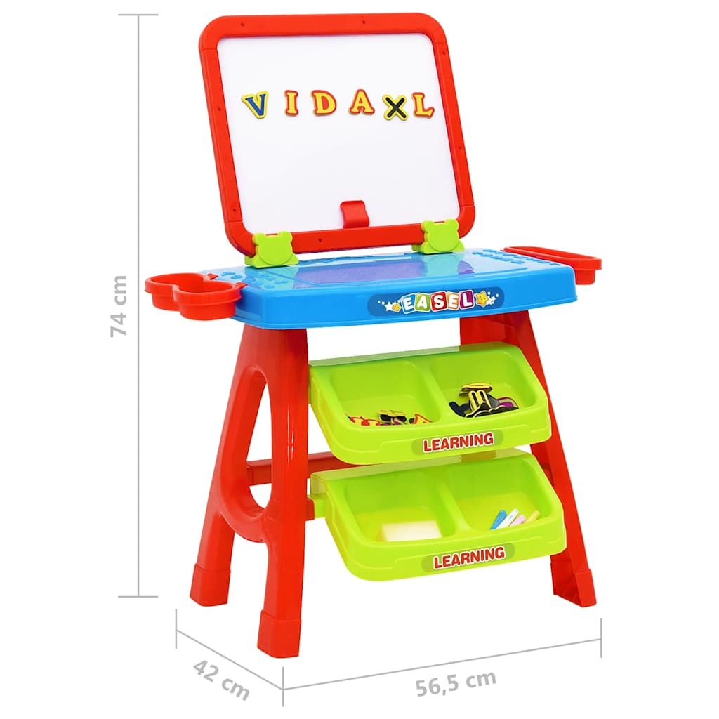 vidaXL Biurko dla dzieci ze sztalugą 3-w-1
