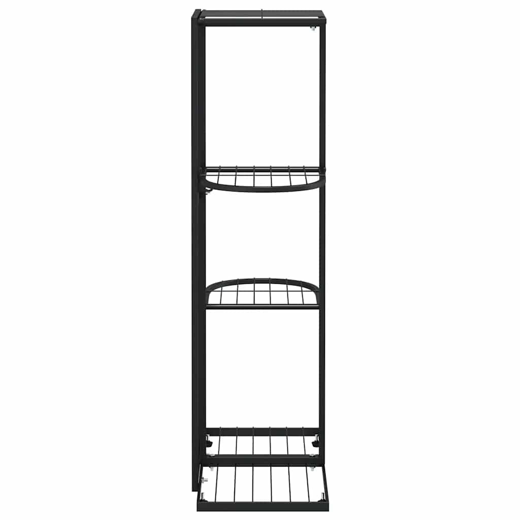 vidaXL 4-poziomowy stojak na kwiaty, 43x22x76 cm, czarny, metalowy