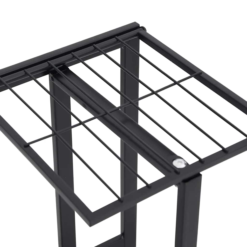 vidaXL 4-poziomowy stojak na kwiaty, 43x22x76 cm, czarny, metalowy