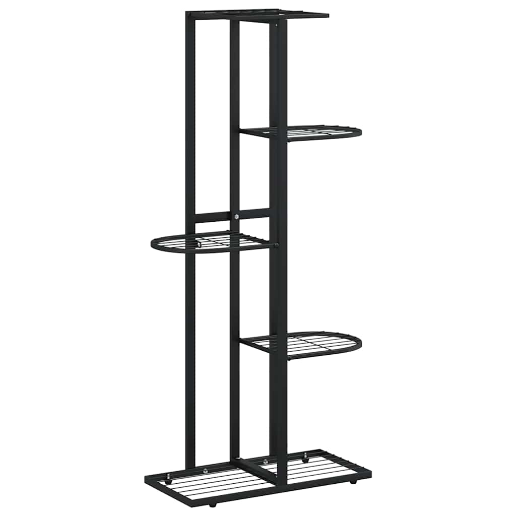 vidaXL 5-poziomowy stojak na kwiaty, 43x22x98 cm, czarny, metalowy