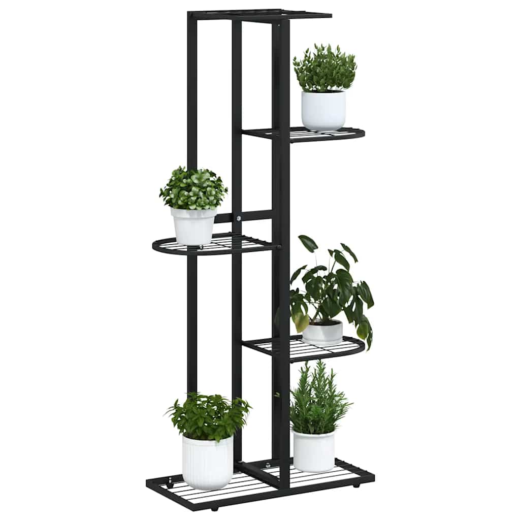vidaXL 5-poziomowy stojak na kwiaty, 43x22x98 cm, czarny, metalowy