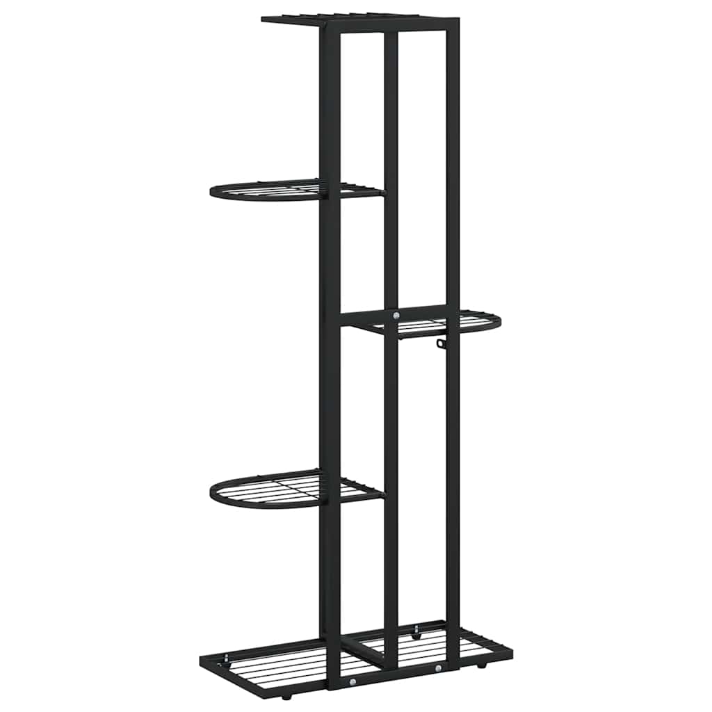 vidaXL 5-poziomowy stojak na kwiaty, 43x22x98 cm, czarny, metalowy