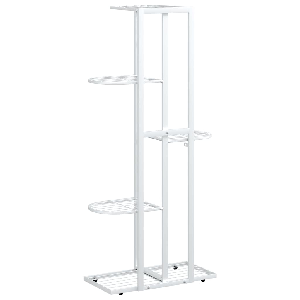 vidaXL 5-poziomowy stojak na kwiaty, 43x22x98 cm, biały, metalowy