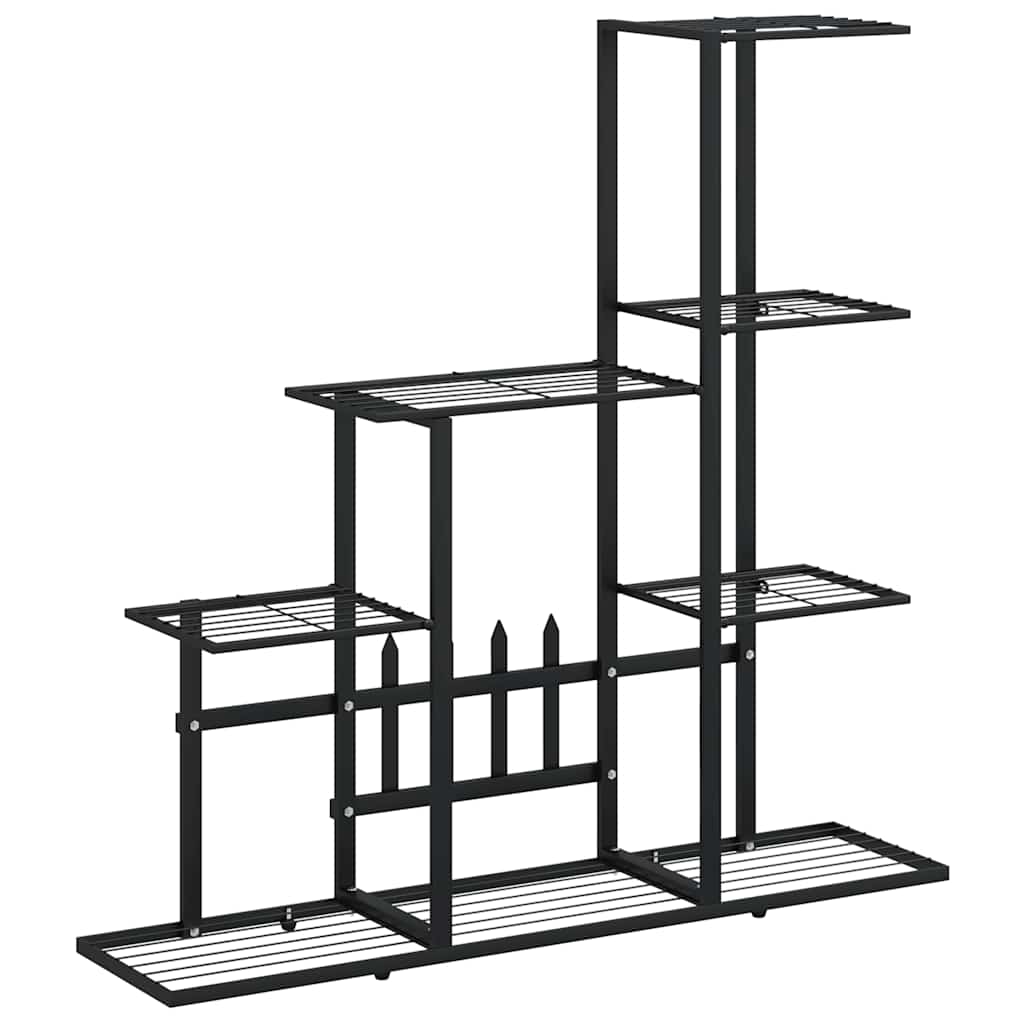 vidaXL Stojak na kwiaty, 94,5 x 25 x 88 cm, czarny, metalowy