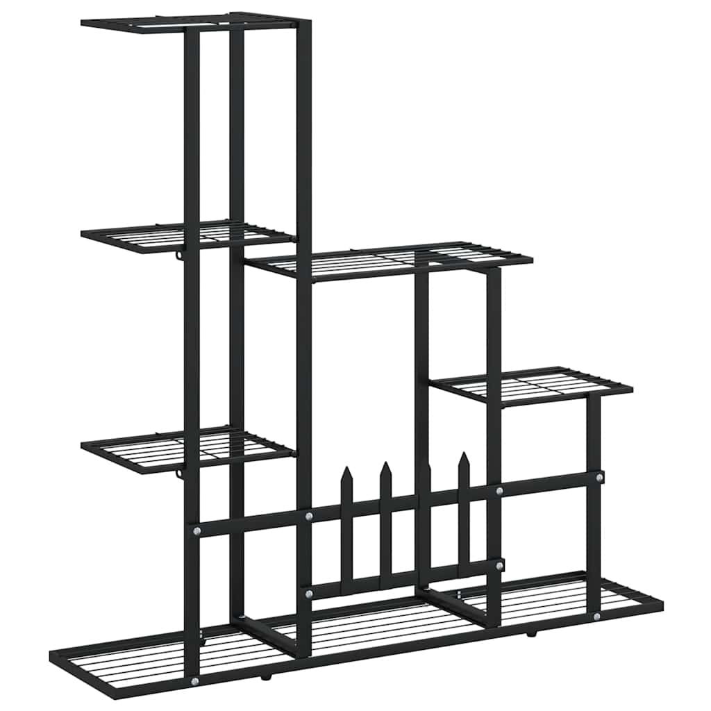vidaXL Stojak na kwiaty, 94,5 x 25 x 88 cm, czarny, metalowy