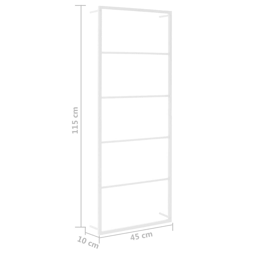 vidaXL Wieszak na ręczniki biały 45x10x115 cm stalowy