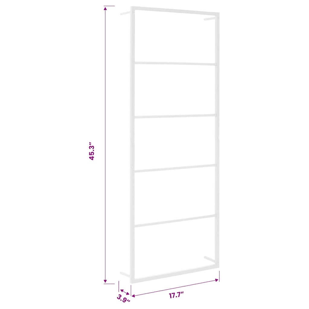 vidaXL Wieszak na ręczniki biały 45x10x115 cm stalowy