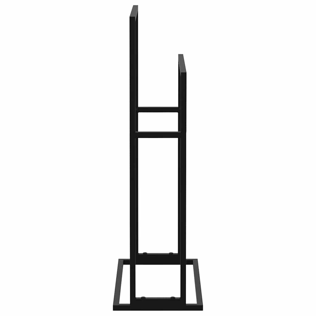 vidaXL Wolnostojący wieszak na ręcznik, czarny, 48x24x78,5 cm, żelazny