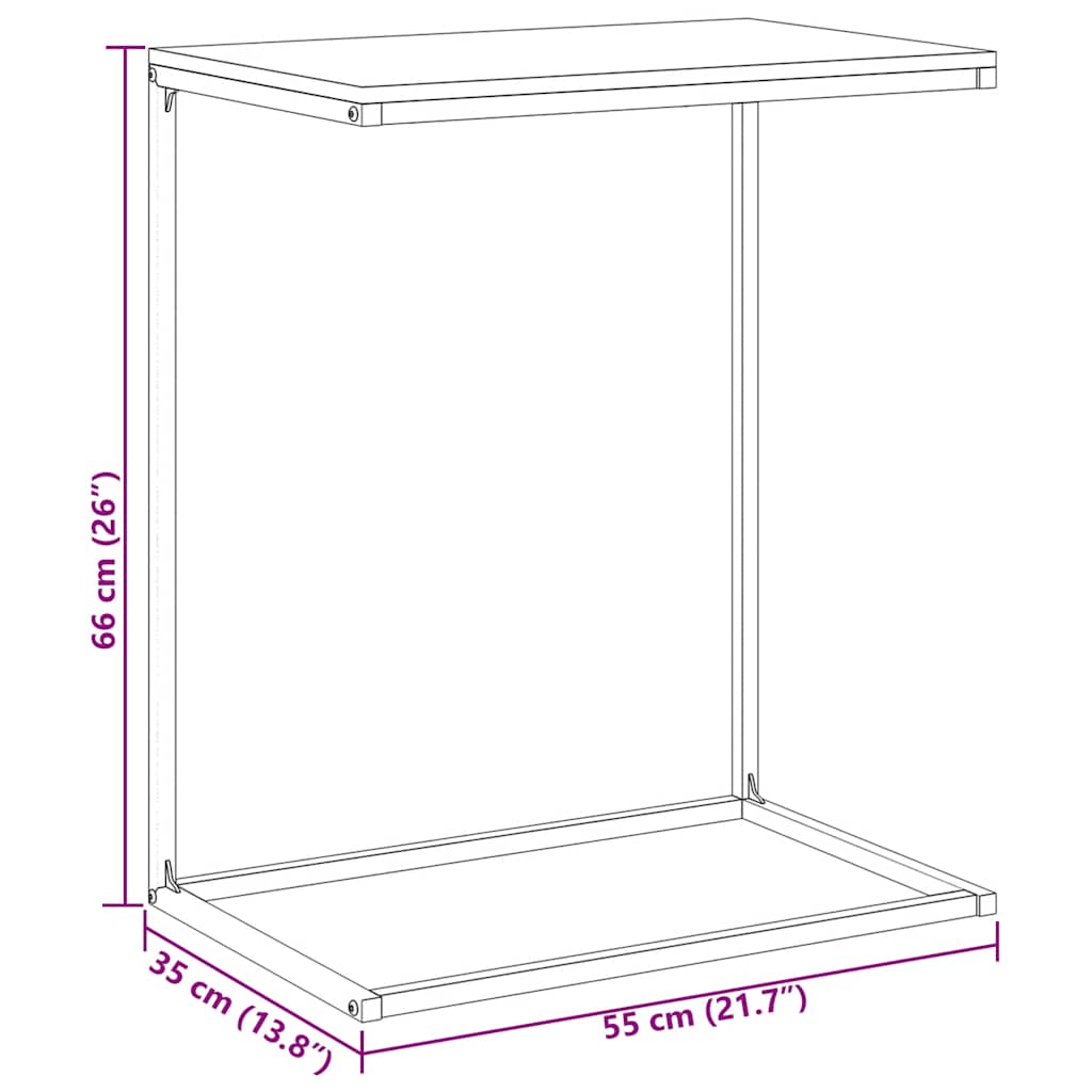 vidaXL Stolik boczny, biały, 55x35x66 cm, materiał drewnopochodny