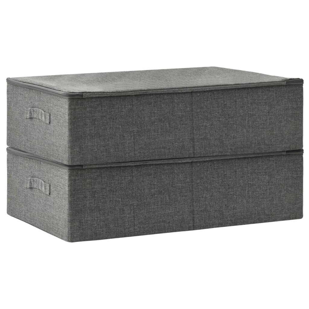 vidaXL Pojemniki, 2 szt., tkanina, 70x40x18 cm, antracytowe