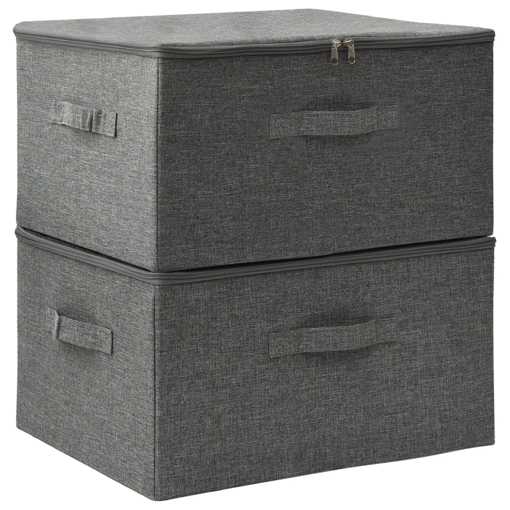 vidaXL Pojemniki, 2 szt., tkanina, 43x34x23 cm, antracytowe