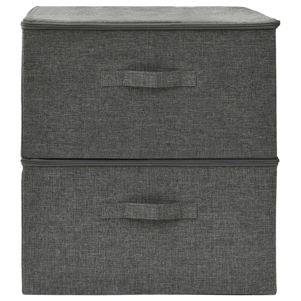 vidaXL Pojemniki, 2 szt., tkanina, 43x34x23 cm, antracytowe