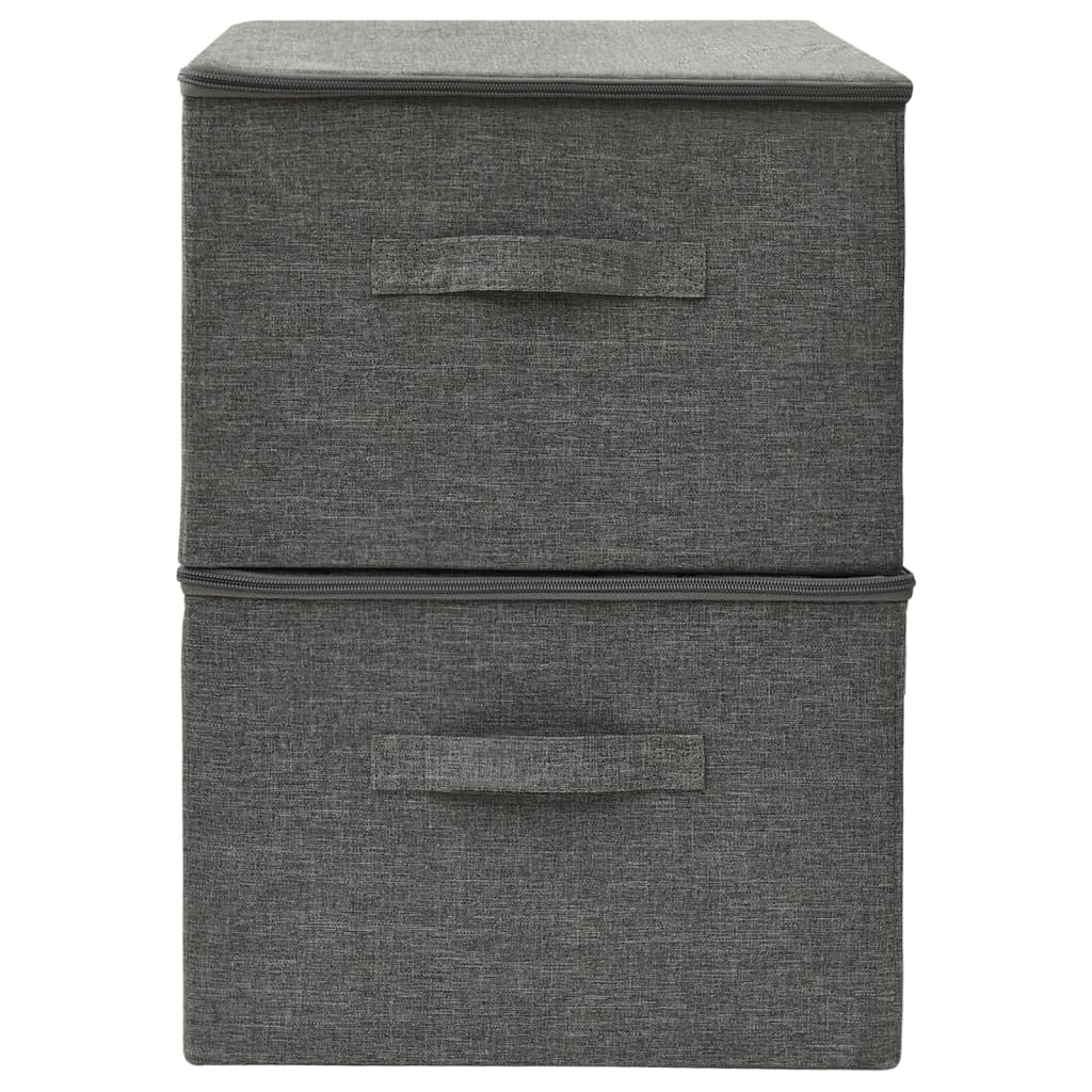 vidaXL Pojemniki, 2 szt., tkanina, 43x34x23 cm, antracytowe