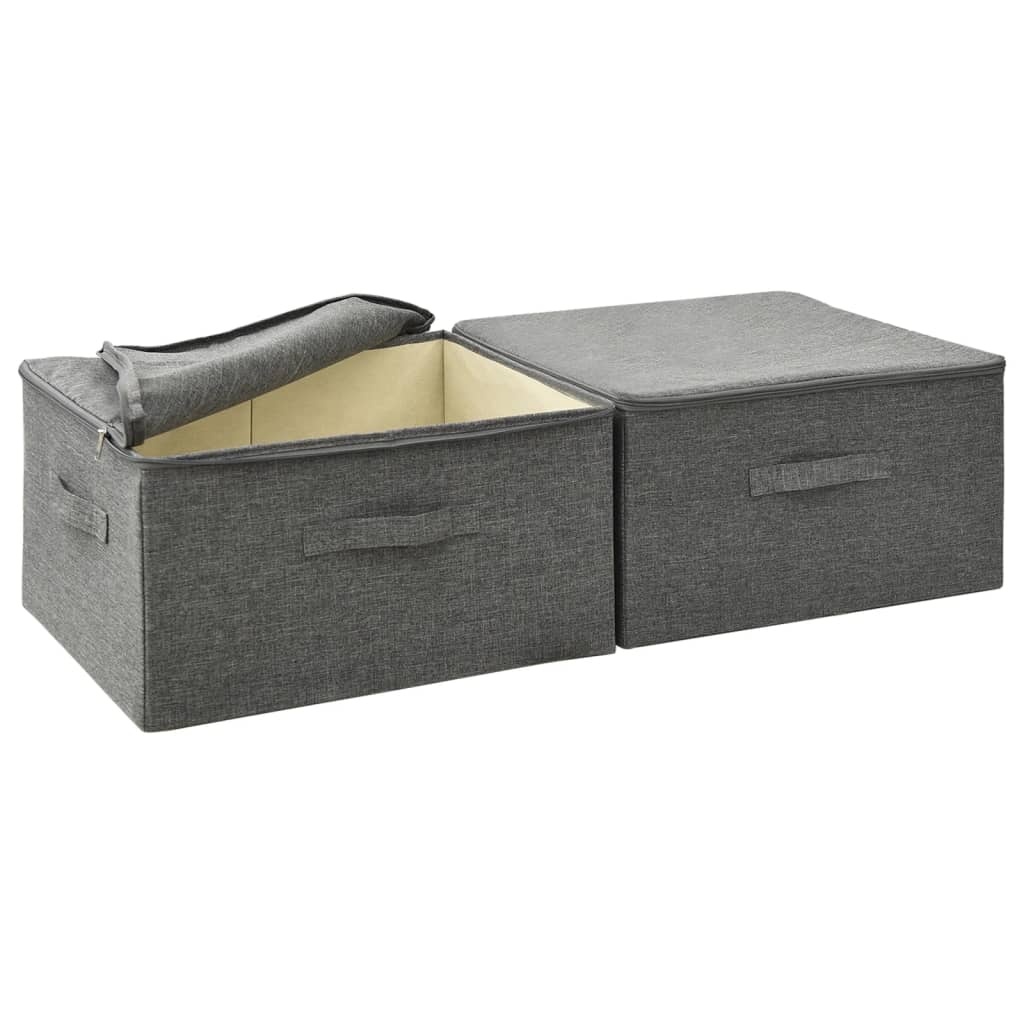 vidaXL Pojemniki, 2 szt., tkanina, 43x34x23 cm, antracytowe