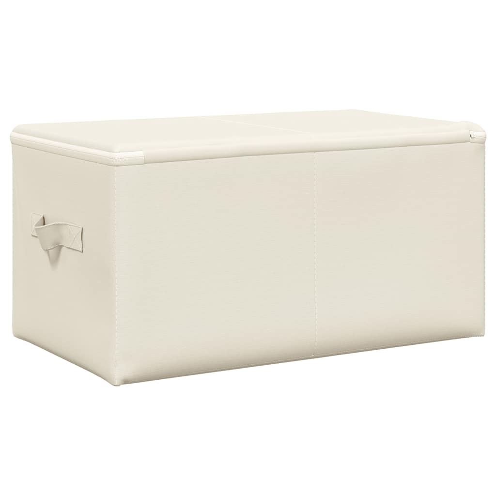 vidaXL Pojemniki, 2 szt., tkanina, 43x34x23 cm, kremowe