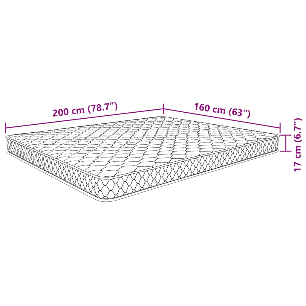 vidaXL Materac vidaXL Materac Miękki Biały 200 x 160 x 17 cm Pianka PU