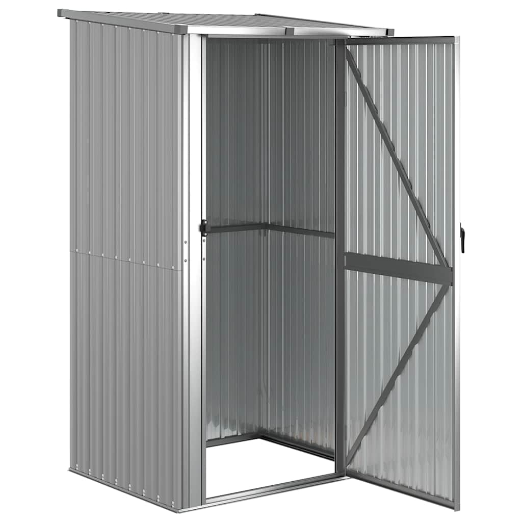 vidaXL Szopa ogrodowa, szara, 118,5x97x209,5 cm, stal galwanizowana