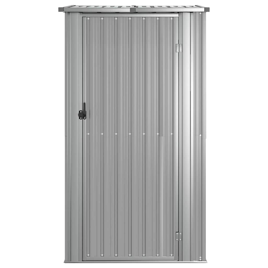 vidaXL Szopa ogrodowa, szara, 118,5x97x209,5 cm, stal galwanizowana