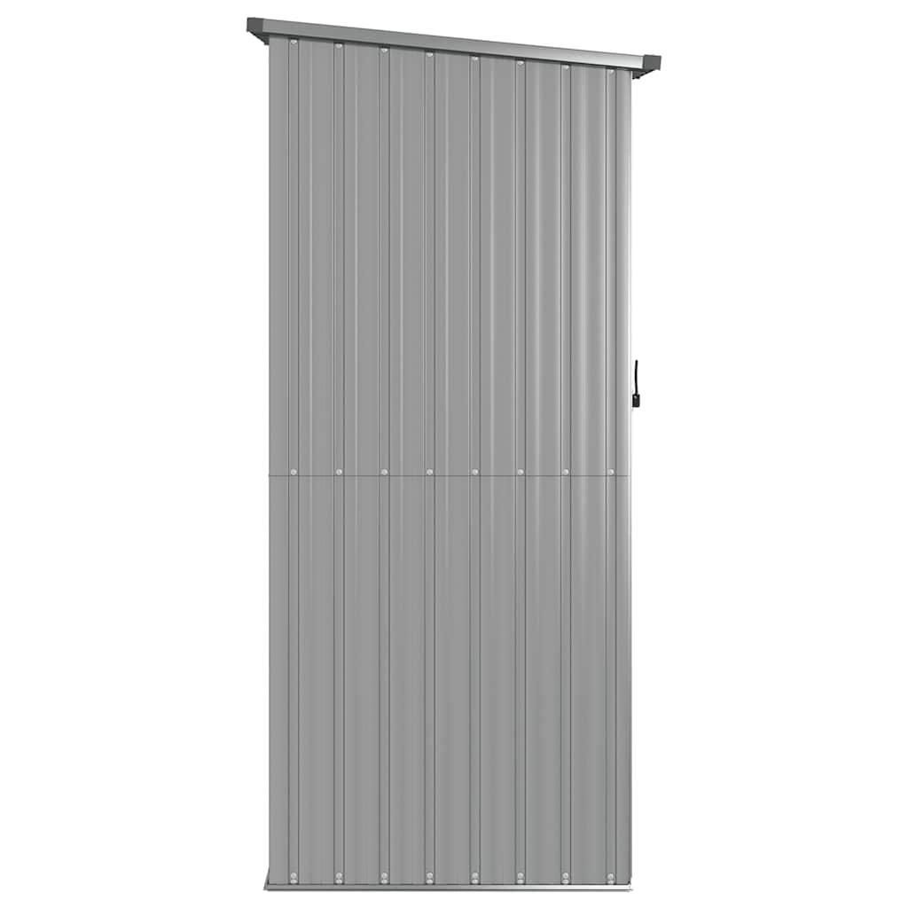 vidaXL Szopa ogrodowa, szara, 118,5x97x209,5 cm, stal galwanizowana