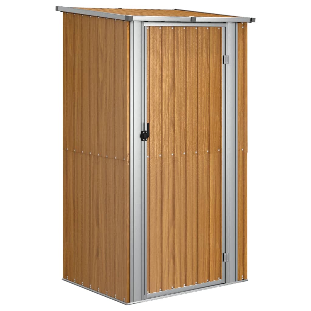 vidaXL Szopa ogrodowa brązowa 118,5x97x209,5 cm ocynkowana stal