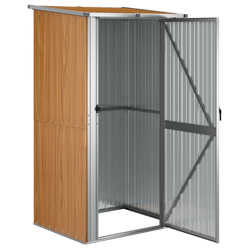 vidaXL Szopa ogrodowa brązowa 118,5x97x209,5 cm ocynkowana stal
