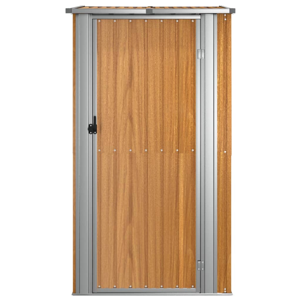 vidaXL Szopa ogrodowa brązowa 118,5x97x209,5 cm ocynkowana stal