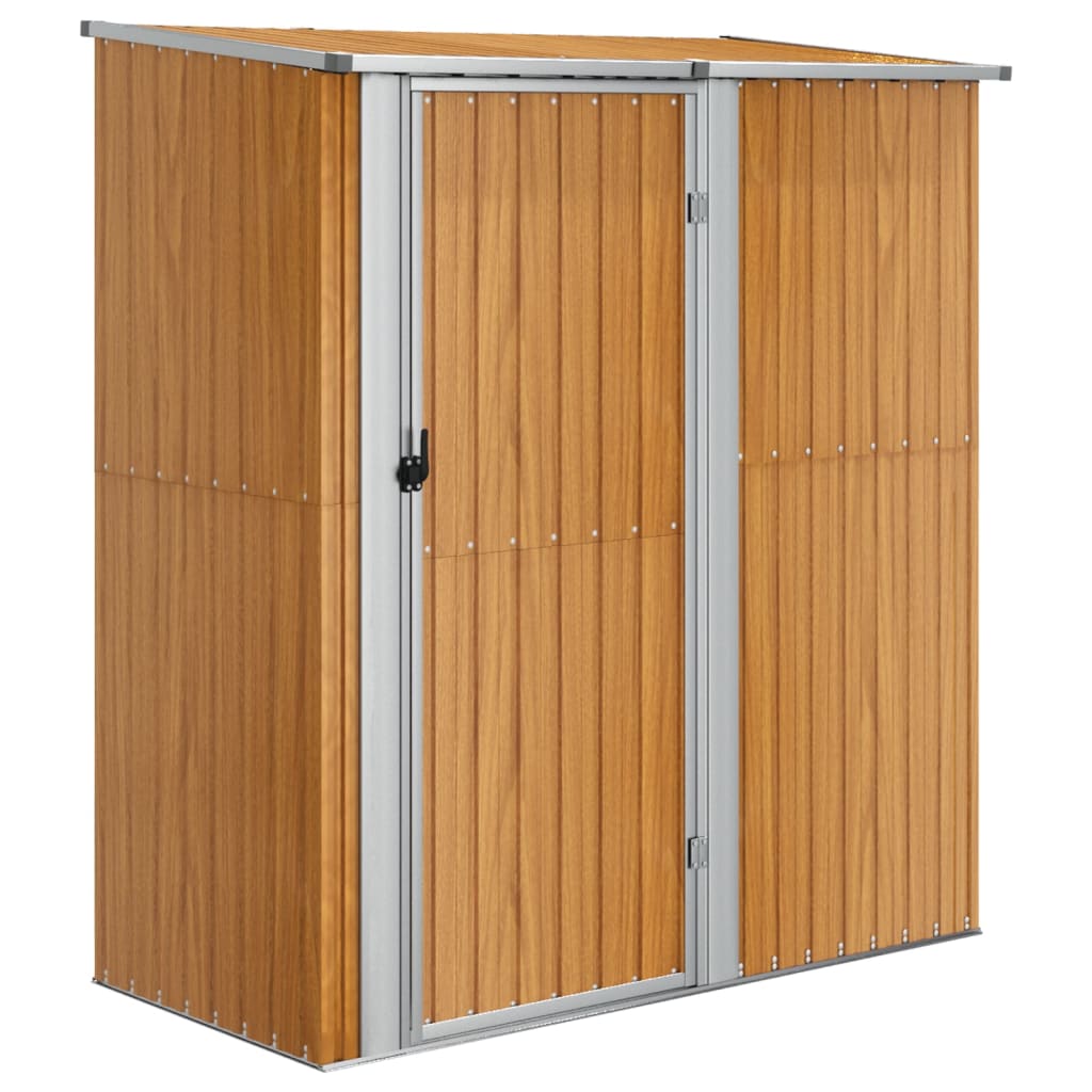 vidaXL Szopa ogrodowa 180,5x97x209,5 cm Stal ocynkowana Wygląd drewna