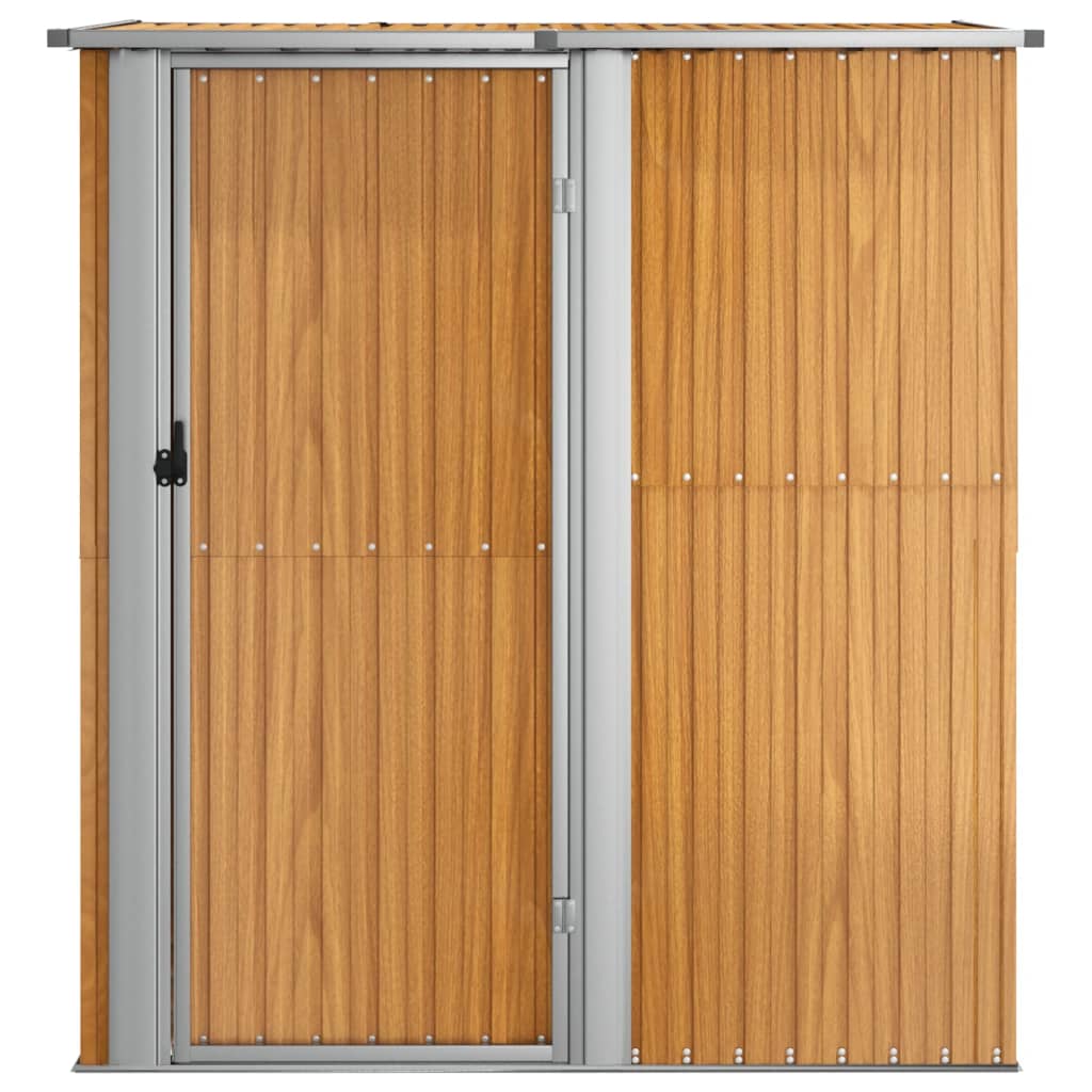 vidaXL Szopa ogrodowa 180,5x97x209,5 cm Stal ocynkowana Wygląd drewna