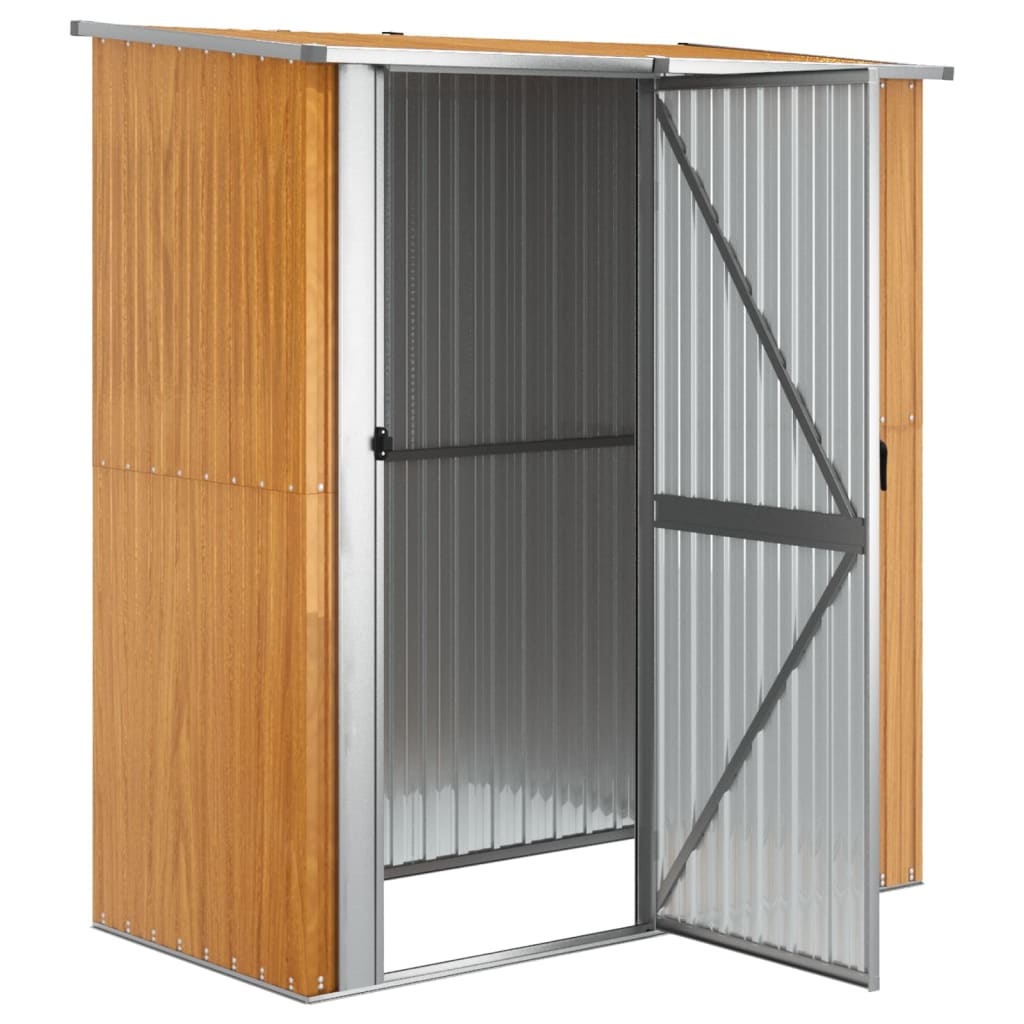 vidaXL Szopa ogrodowa 180,5x97x209,5 cm Stal ocynkowana Wygląd drewna