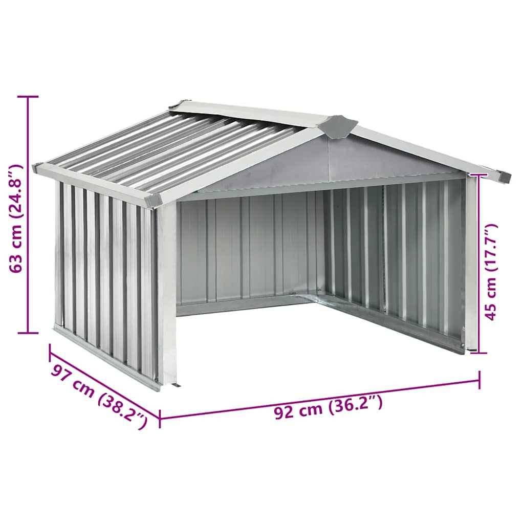 vidaXL Garaż dla kosiarki robotycznej, 92x97x63 cm, galwanizowana stal