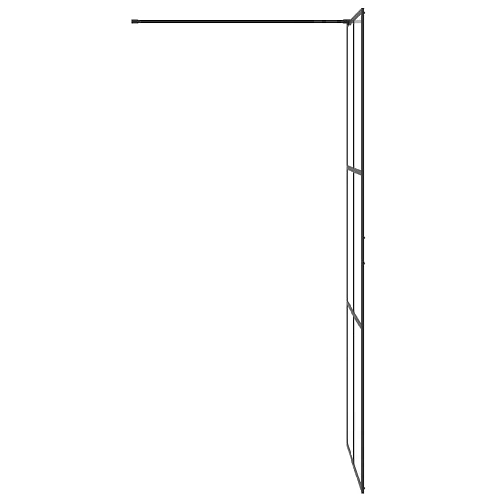 vidaXL Ścianka prysznicowa, przezroczyste szkło ESG, 80x195 cm, czarna