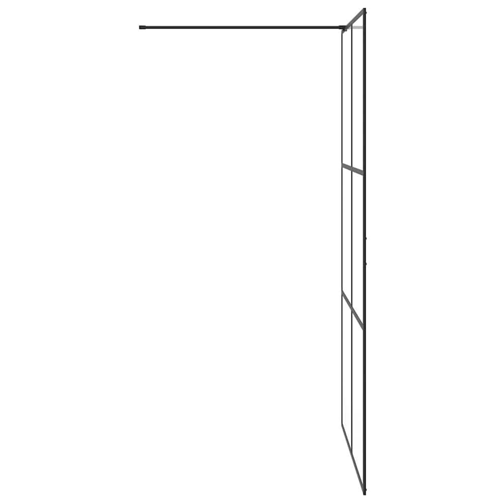 vidaXL Ścianka prysznicowa, przezroczyste szkło ESG, 115x195cm, czarna