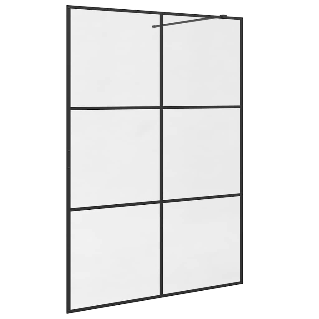 vidaXL Ścianka prysznicowa, przezroczyste szkło ESG, 140x195cm, czarna