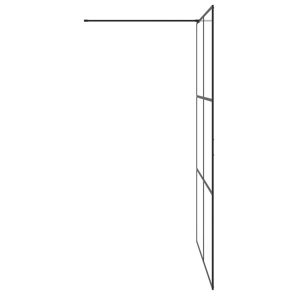 vidaXL Ścianka prysznicowa, przezroczyste szkło ESG, 140x195cm, czarna