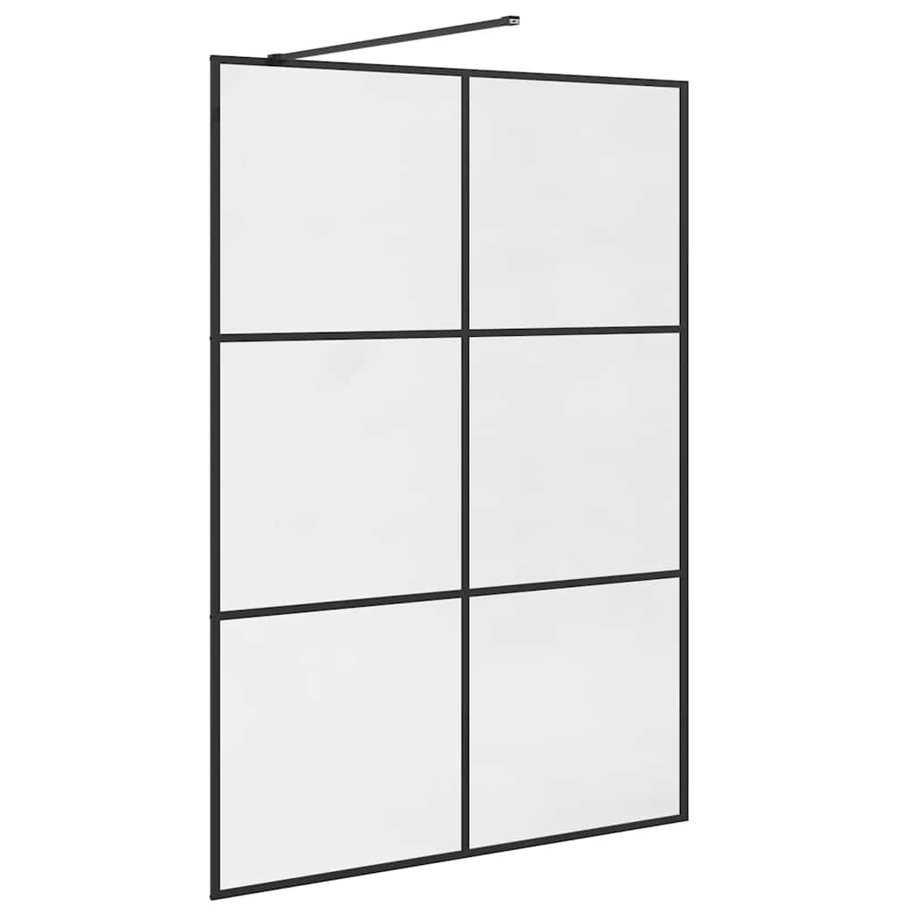 vidaXL Ścianka prysznicowa, przezroczyste szkło ESG, 140x195cm, czarna