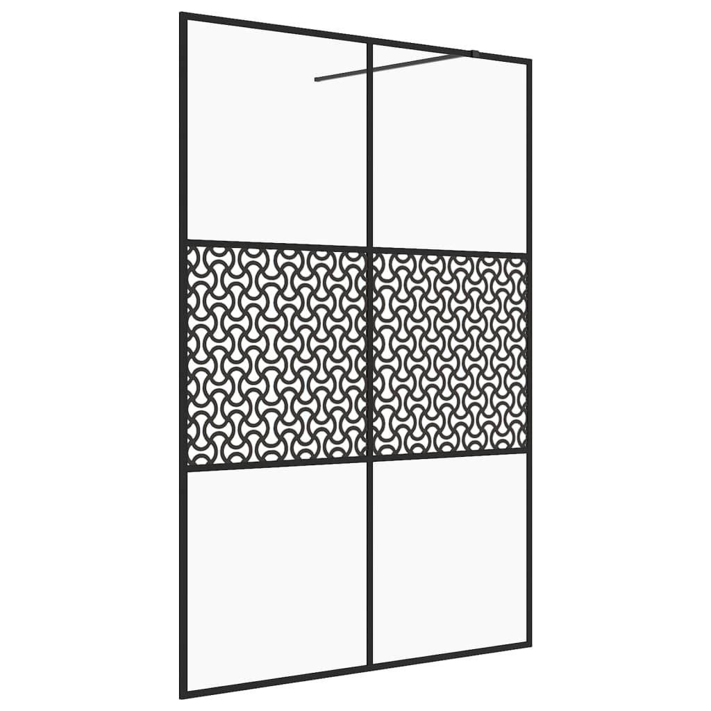 vidaXL Ścianka prysznicowa, przezroczyste szkło ESG, 140x195cm, czarna