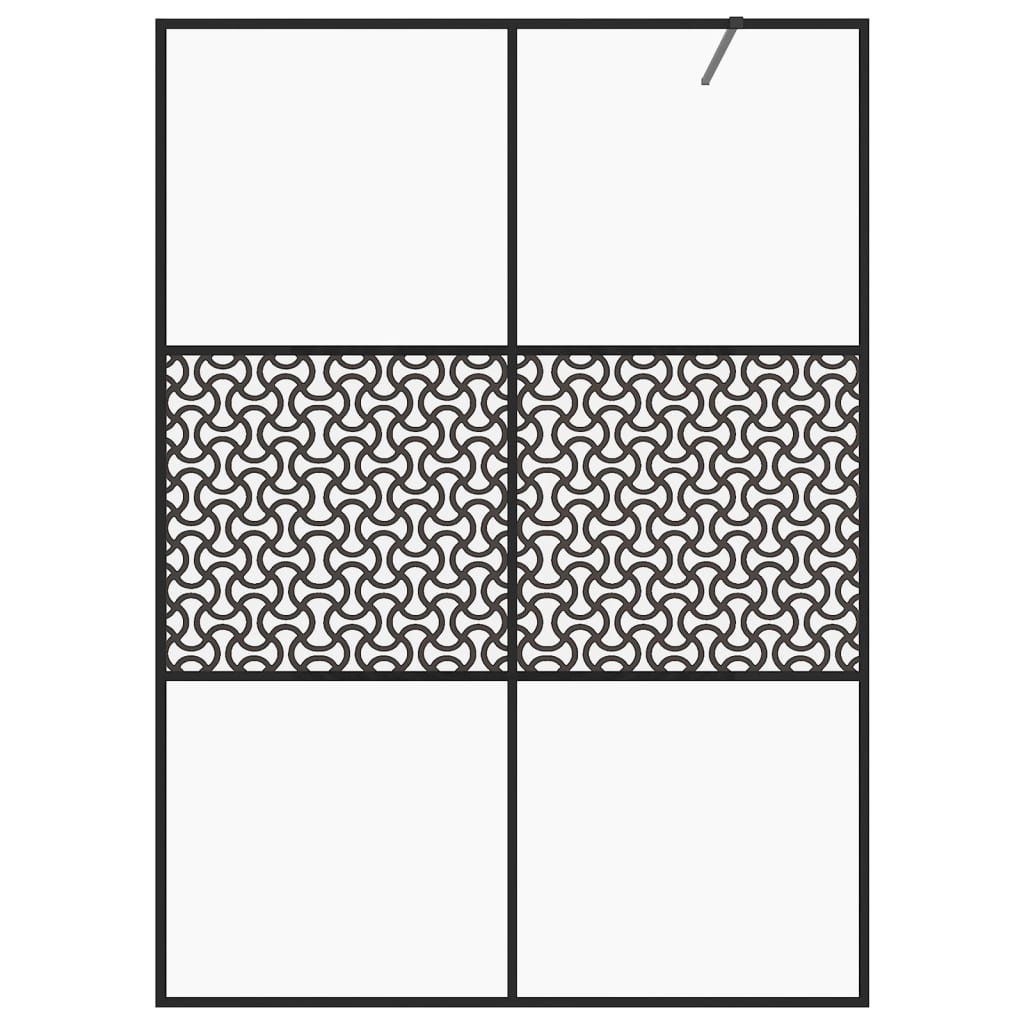vidaXL Ścianka prysznicowa, przezroczyste szkło ESG, 140x195cm, czarna
