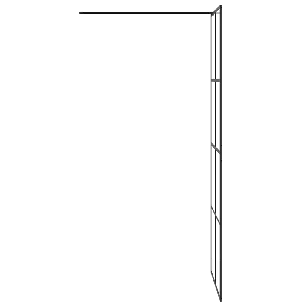 vidaXL Ścianka prysznicowa, przezroczyste szkło ESG, 80x195 cm, czarna