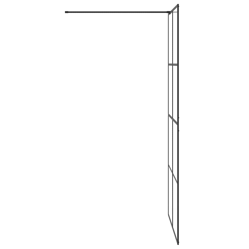 vidaXL Ścianka prysznicowa, przezroczyste szkło ESG, 100x195cm, czarna