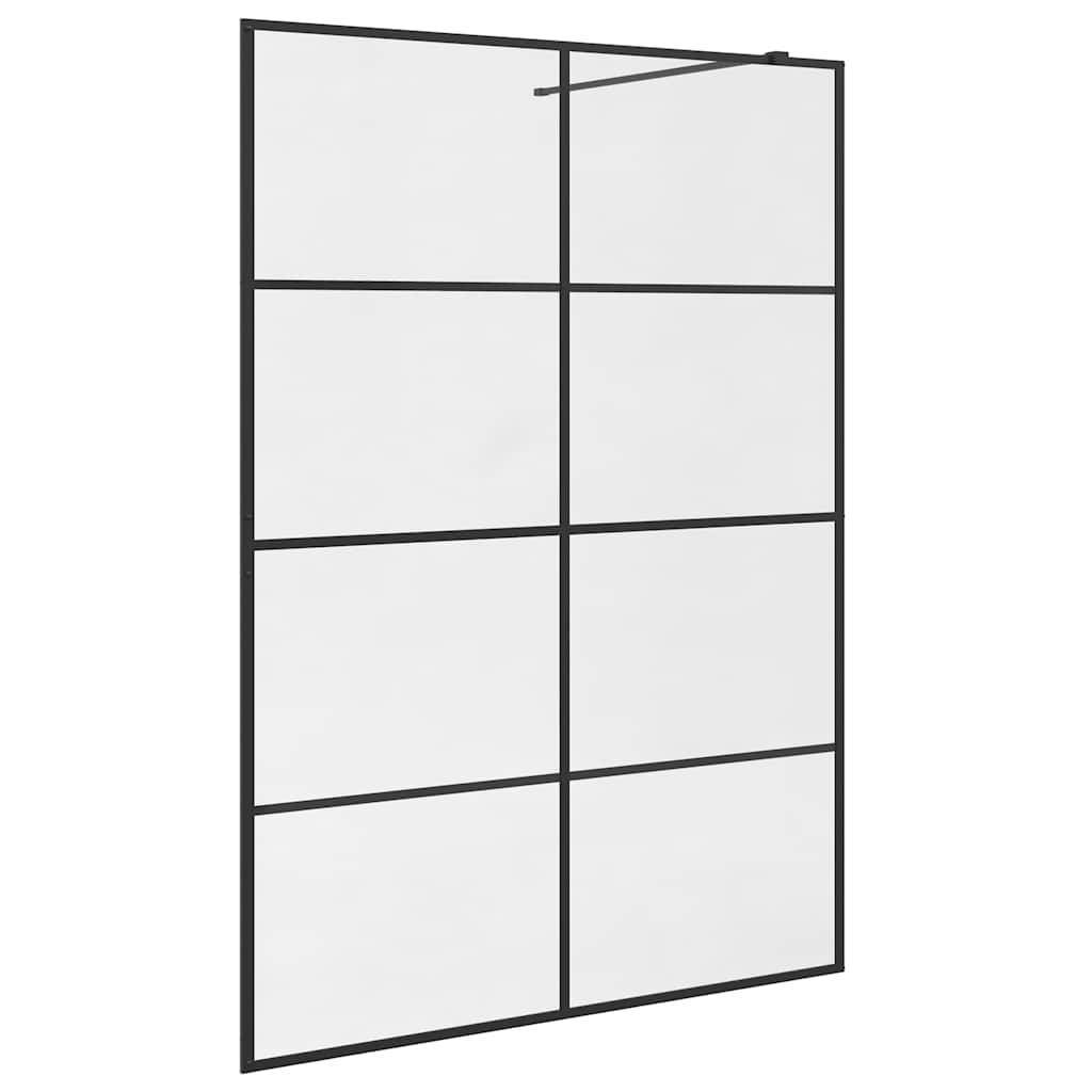 vidaXL Ścianka prysznicowa, przezroczyste szkło ESG, 140x195cm, czarna