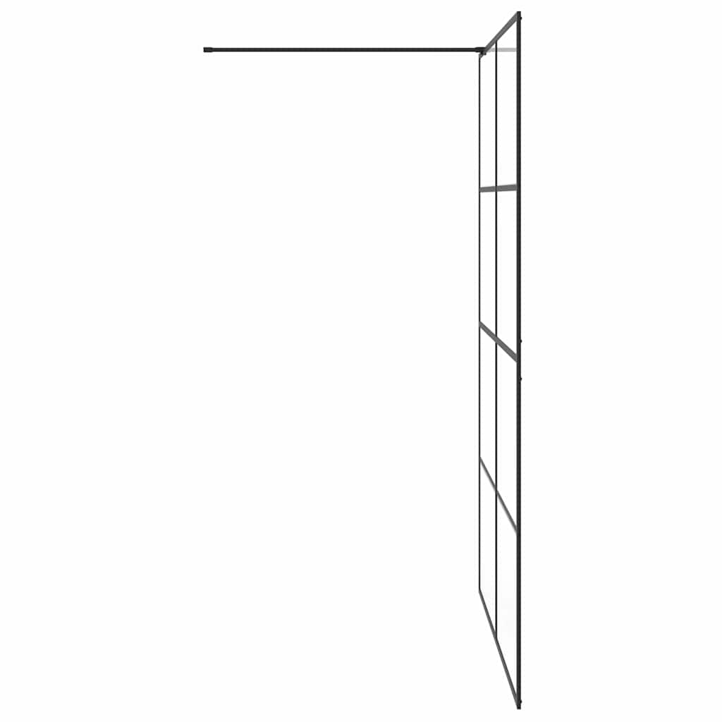 vidaXL Ścianka prysznicowa, przezroczyste szkło ESG, 140x195cm, czarna