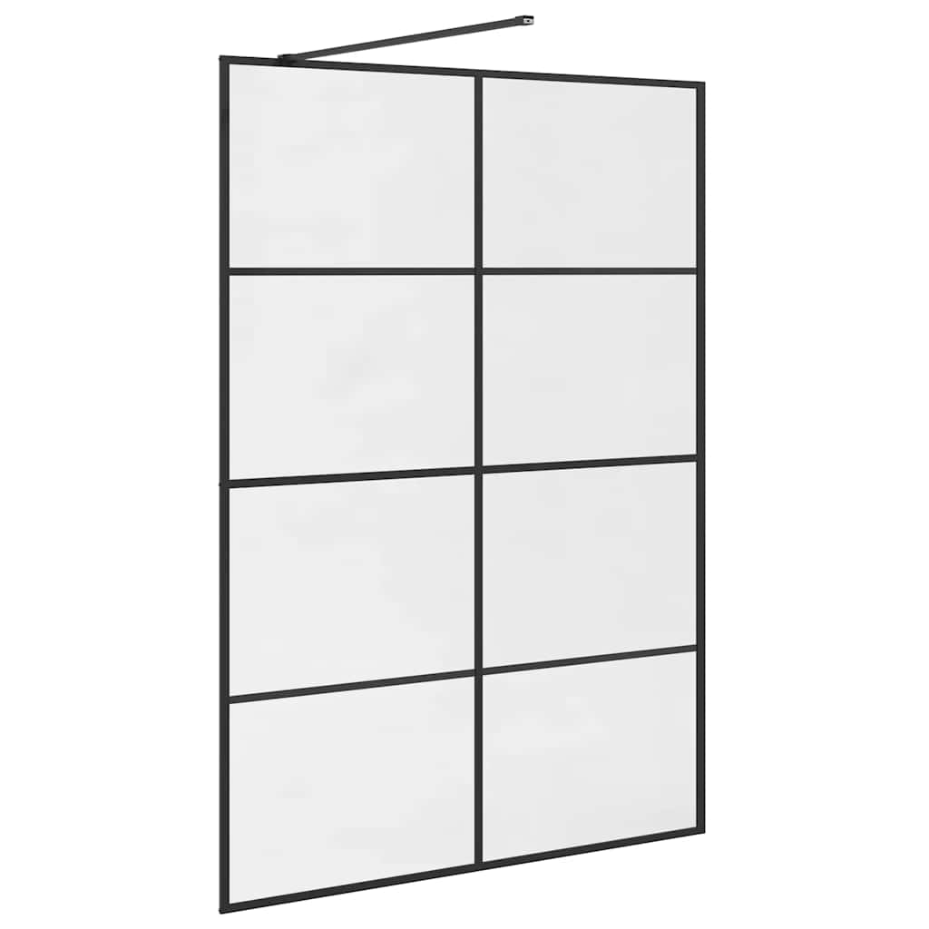 vidaXL Ścianka prysznicowa, przezroczyste szkło ESG, 140x195cm, czarna